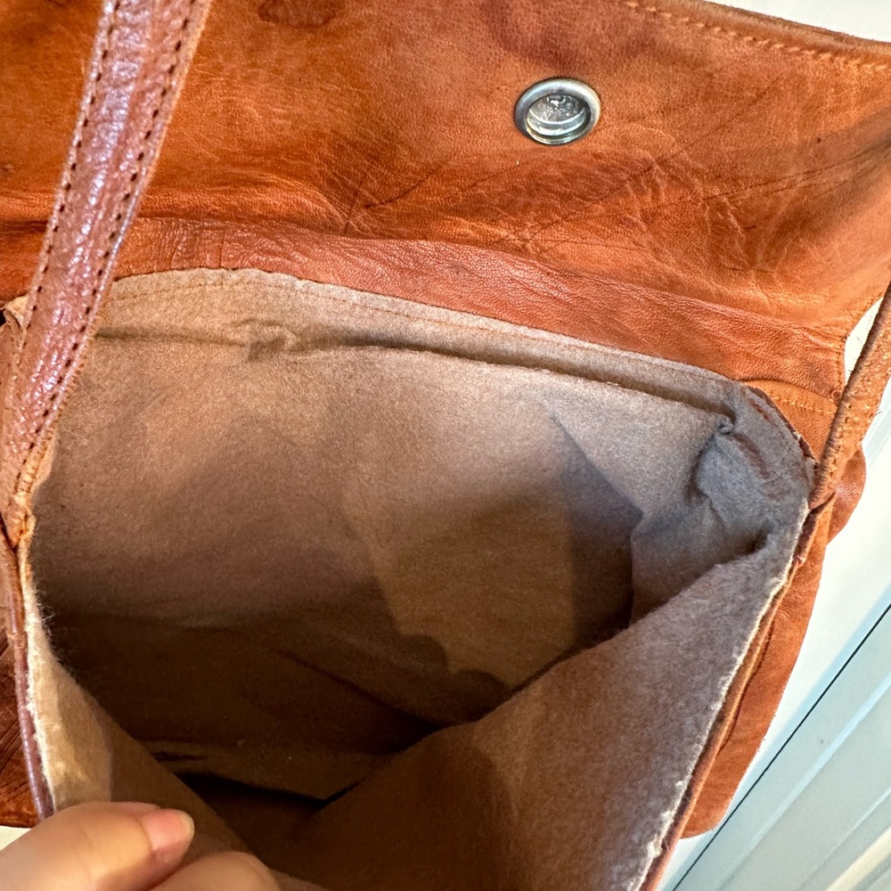 Vintage 70’s Brown Leather Boho Western Southwest Shoulder / Crossbody Bag - Picture 5 of 8